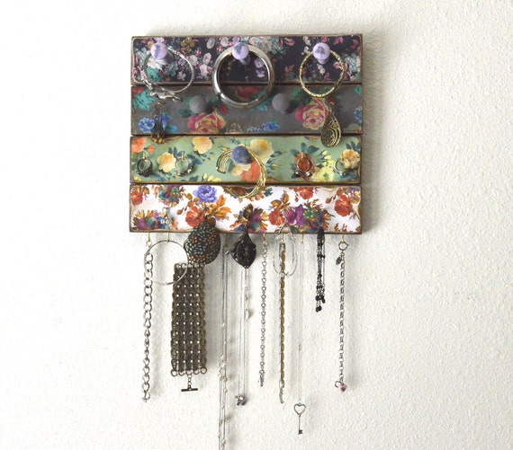 Items similar to Shabby Chic Wooden Hanging Jewelry Display Props