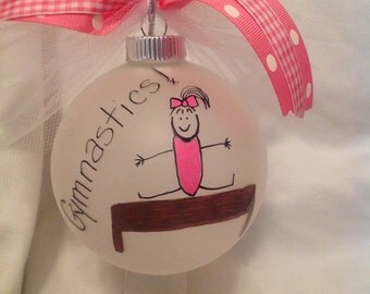 Gymnastic hand painted ornament