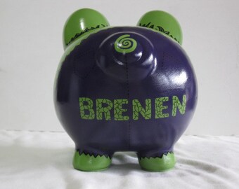 Piggy Bank, Personalized Piggy Bank, Handpainted, Piggy Bank, Large Hulk Piggy Bank - MADE TO ORDER
