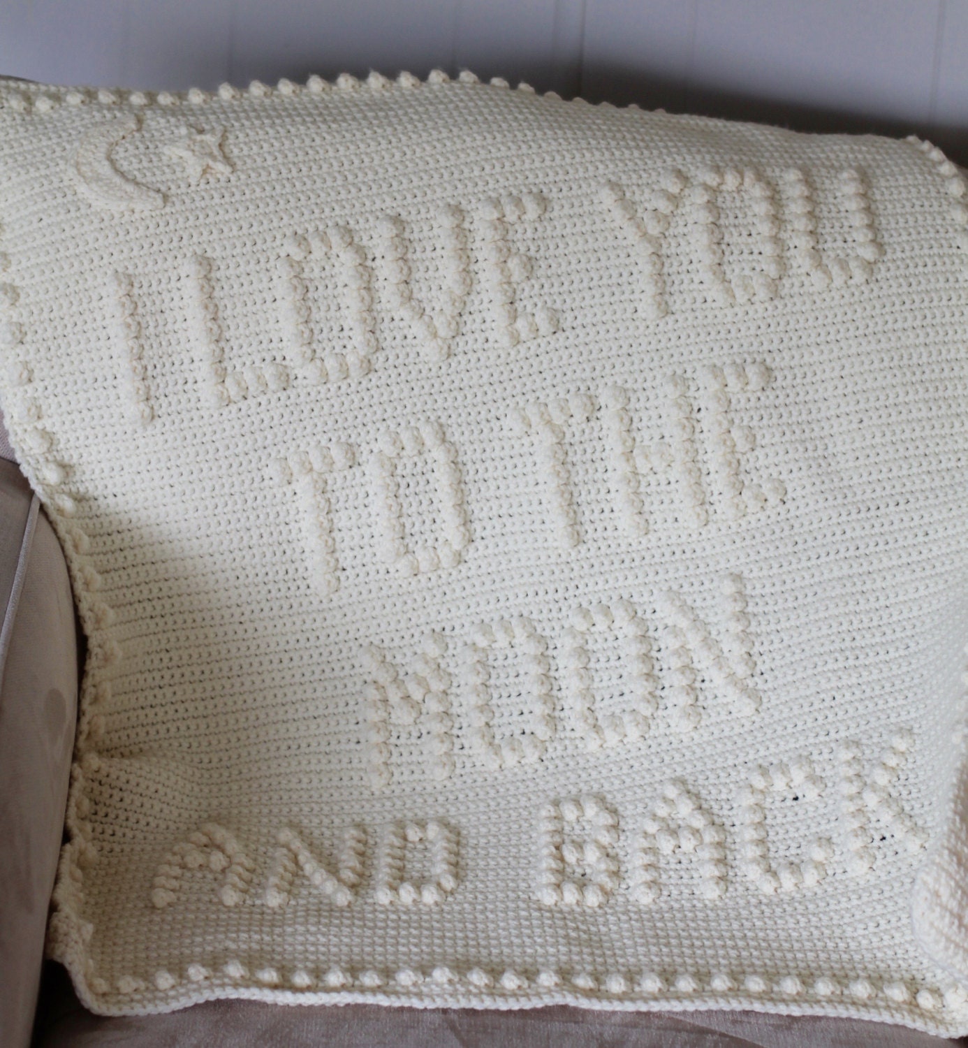 I Love You To The Moon and Back Crochet Baby Blanket Pattern