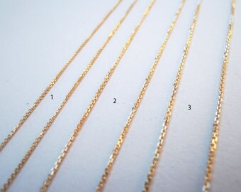 Solid Gold Chain 10k 14k - Italian Cable Diamond Cut - Yellow White and Rose