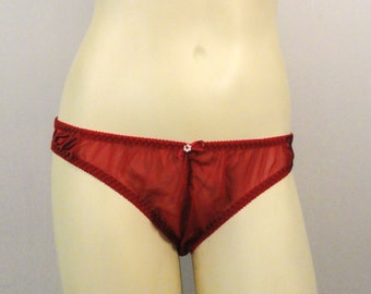 Vintage Panties Vintage Victoria's Secret Red Mesh & Satin Panties Large