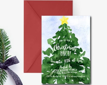Items similar to Printable Christmas Tree Invitation on Etsy