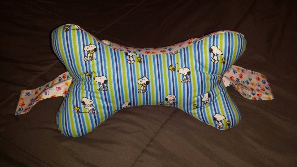 3sided Dog Bone Shaped Neck Pillow with handles in Snoopy and