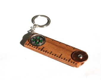 Key Chain Ruler Compass Bottle Opener Multi-Tool