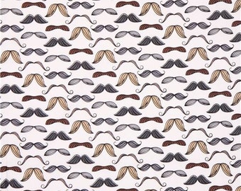 Retro Mustache, Mustache Fabric, Novelty Fabric, Mustache, Timeless Treasures, FUN OC2954, 01052A