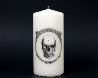 Skull Candle - Anatomy - Pillar Candle - Gift Under 20
