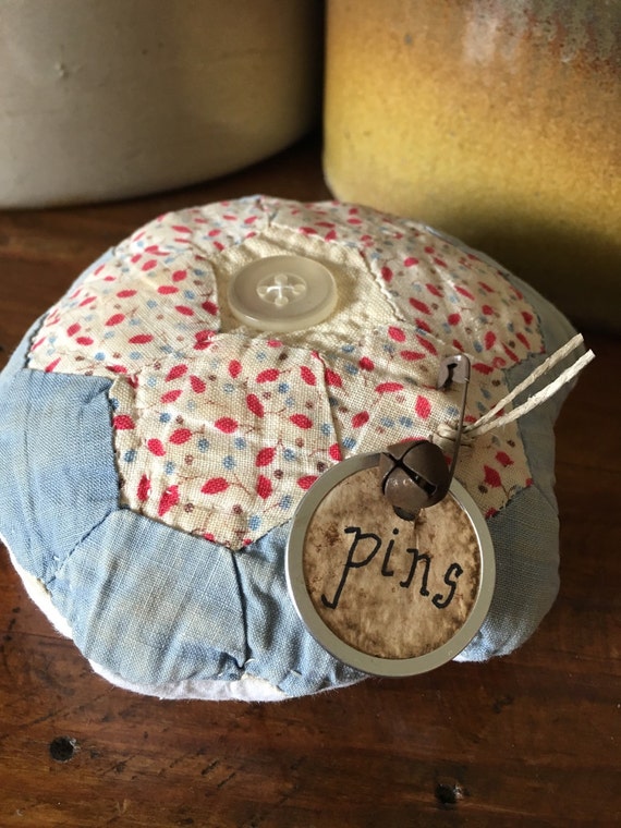Handmade Vintage Quilt Pin Keep Pin Cushion by MrsVsPrims on Etsy