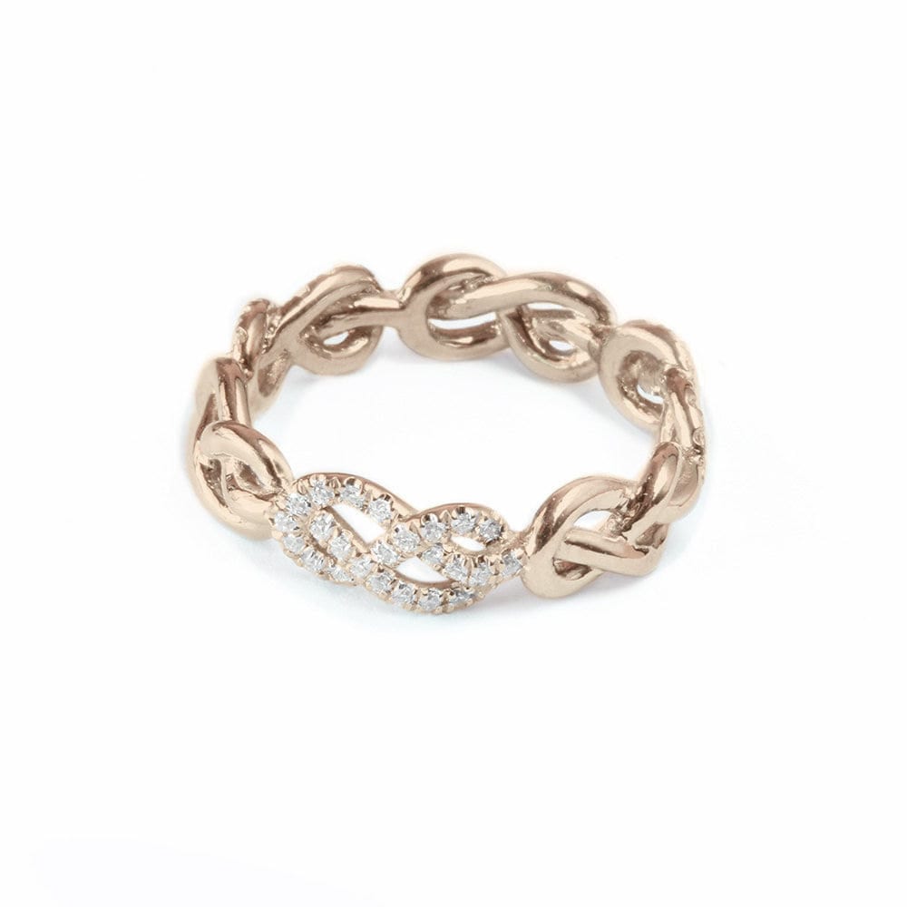 Rose Gold Wedding Band Infinity Knot Ring by