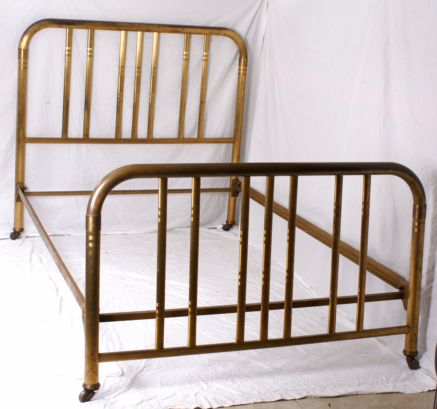 Antique Brass Bed Simmons Patented 1911 Full Size Headboard Footboard Side  Rails – Haute Juice