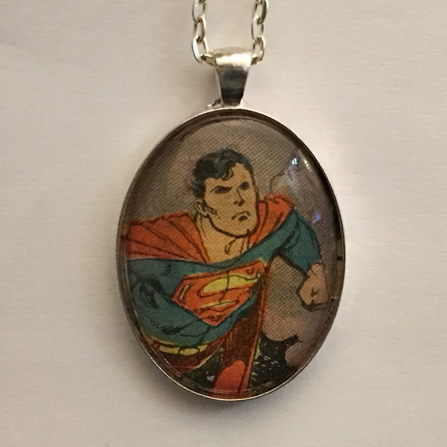 Superman Necklace Superhero Necklace Comic Book Necklace