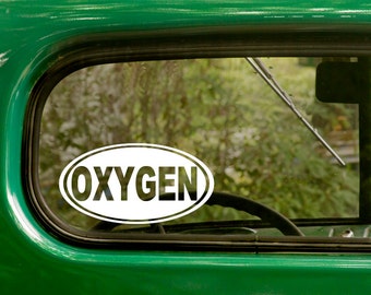 Oval Oxygen Decal, Car Decal, Oxygen Sticker, Euro Decal, Laptop Sticker, Oval Sticker, Bumper, Vinyl Decal, Car Sticker