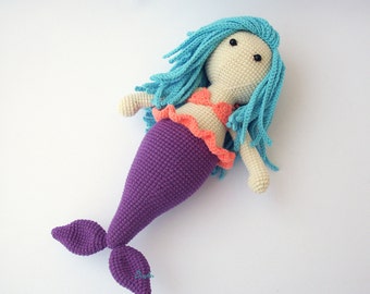 PDF Mermaid Kaelyn, Crochet mermaid, Crochet Pattern , Doll Crochet Toy, DIY tutorial