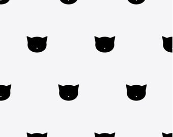 Cat Face wall decals in black