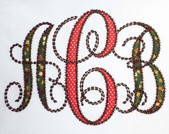 Coupon Codes! Monogram Embroidery Applique Alphabet Running Stitch Font Embroidery Design AL017