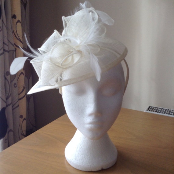 Ivory Cream Fascinator and Feather Fascinator by joannelamacraft