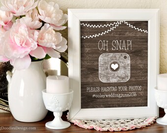Custom Hashtag Sign - Instagram Wedding Sign - Hashtag Print - Rustic Wedding - Wedding Decor - Wedding Reception - Hashtag Decor
