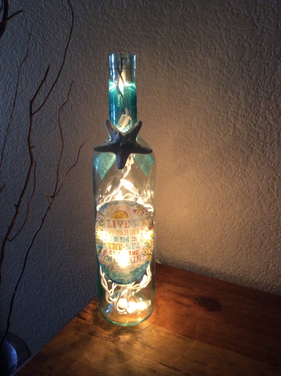 Wine Bottle Light Ocean Theme Sea Quote Starfish by