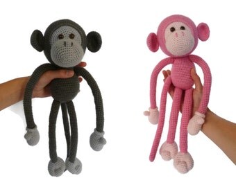 Mike the Monkey - Amigurumi Crochet pdf Pattern (EN, DK & NL)
