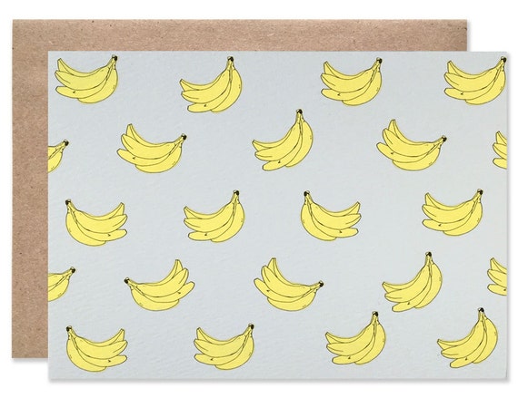 Banana Print Blank Folding Card
