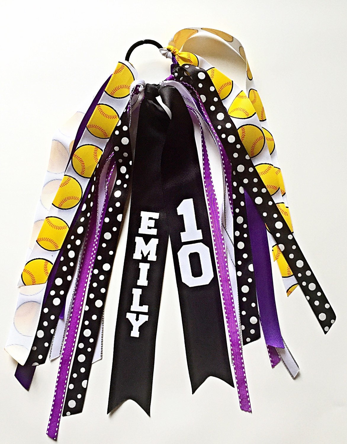 Custom Purple Softball Bow Custom Purple Softball Hair