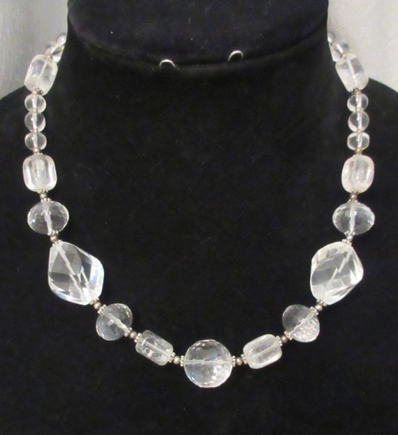 ipinshopper - Clear Rock Quartz Crystal, Handmade Necklace, Faceted ...