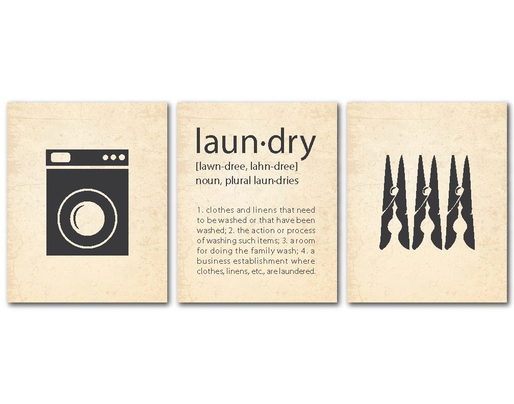Laundry Room Wall Art Trio Laundry Symbols Prints Laundry