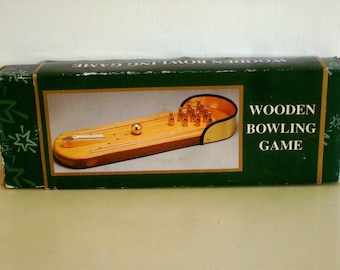 vintage wooden bowling set