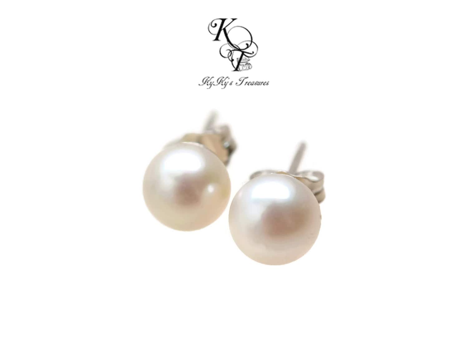 Real Pearl Earrings Genuine Pearl Earrings Sterling Silver