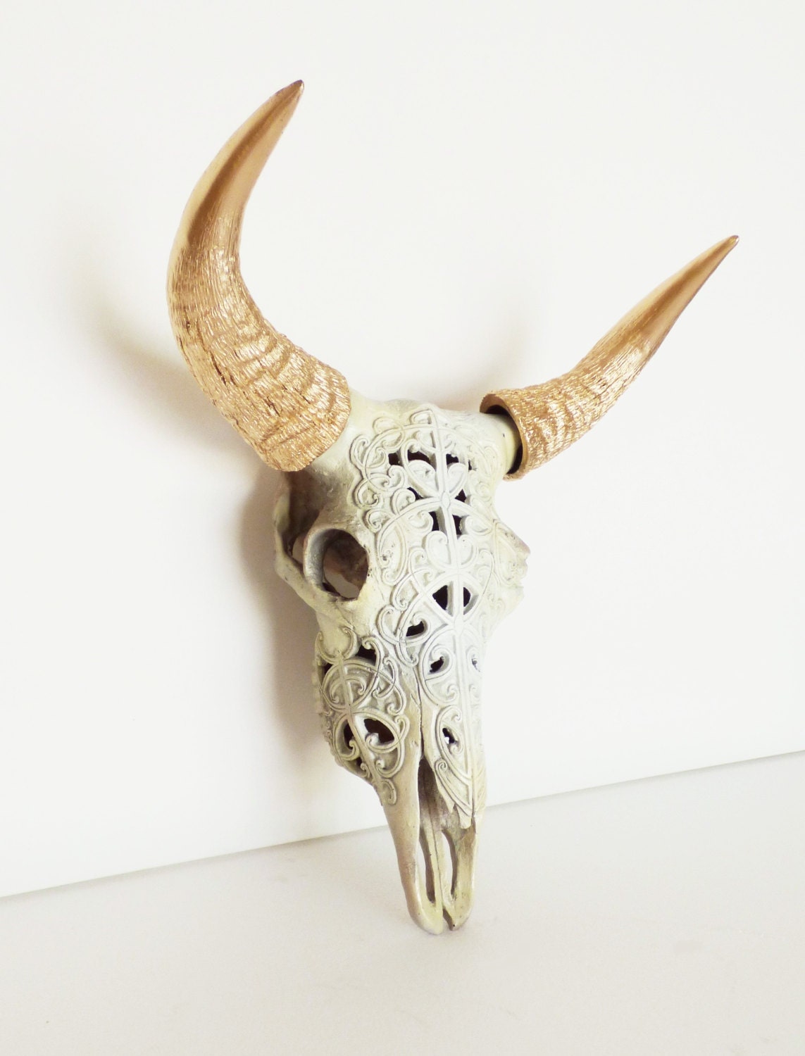 Carved Cow Skull Faux Cow Skull Cow Skull Tribal Decor