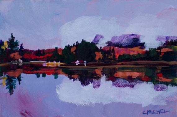 Maine Landscape Painting Katahdin Lake 12