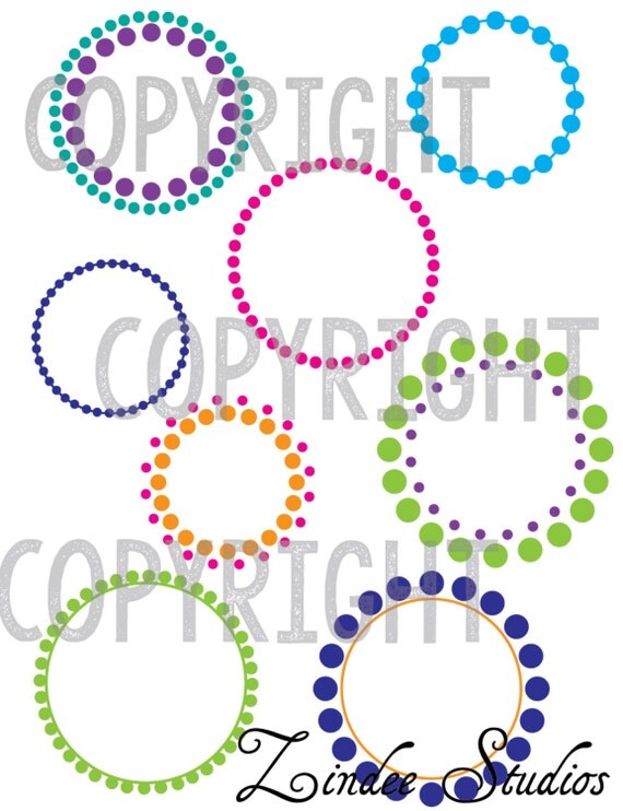 Download polka dot circle frame monogram cut file vinyl ready design