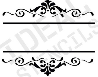 Decorative frame stencil, vintage shabby chic, Furniture stencil, wall painting, Hobby craft art journal stencil