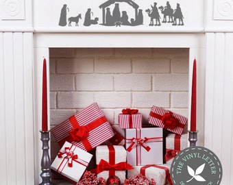Christmas Holiday Vinyl Nativity Scene Decal Sticker