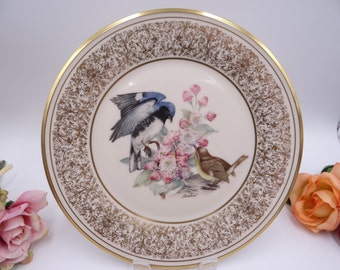 Vintage Lenox Boehm Birds 1980 "Black-Throated Blue Warbler" by artist Edward Marshall Boehm