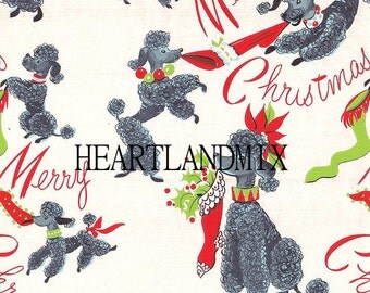 Vintage Holiday Merry Christmas Wrapping Paper Digital Image