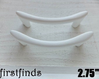 8 White Drawer Pulls Furniture Handles Kitchen Cupboard Dresser Drawer Painted Hardware Retro Knobs Cabinet 2.75inch ITEM DETAILS BELOW