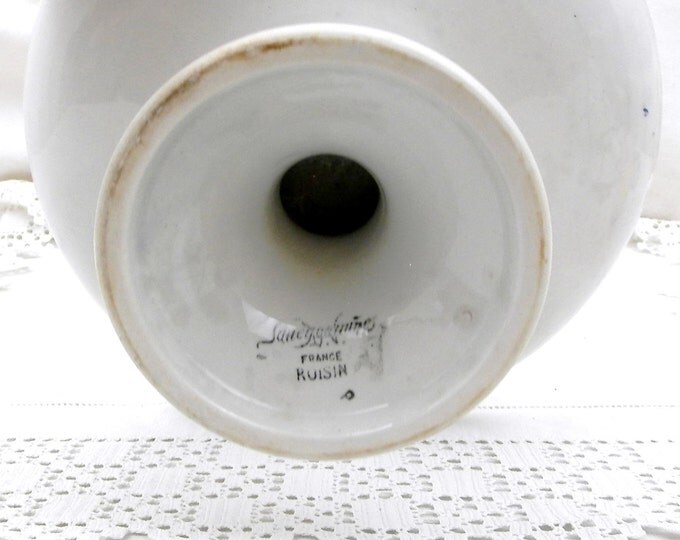 Antique French Porcelain Cake Stand White with a Simple Blue and Yellow Motif, French Country Decor, Chateau Chic, Vintage Home, Fruit Plate Antique French Porcelain Cake Stand White with a Simple Blue and Yellow Motif, French Country Decor, Chateau Chic, Vintage Home, Fruit Plate