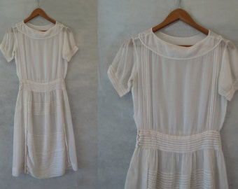 Antique, Edwardian Muslin Dress - 1910s