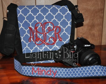 Quatrefoil Monogrammed Camera Bag