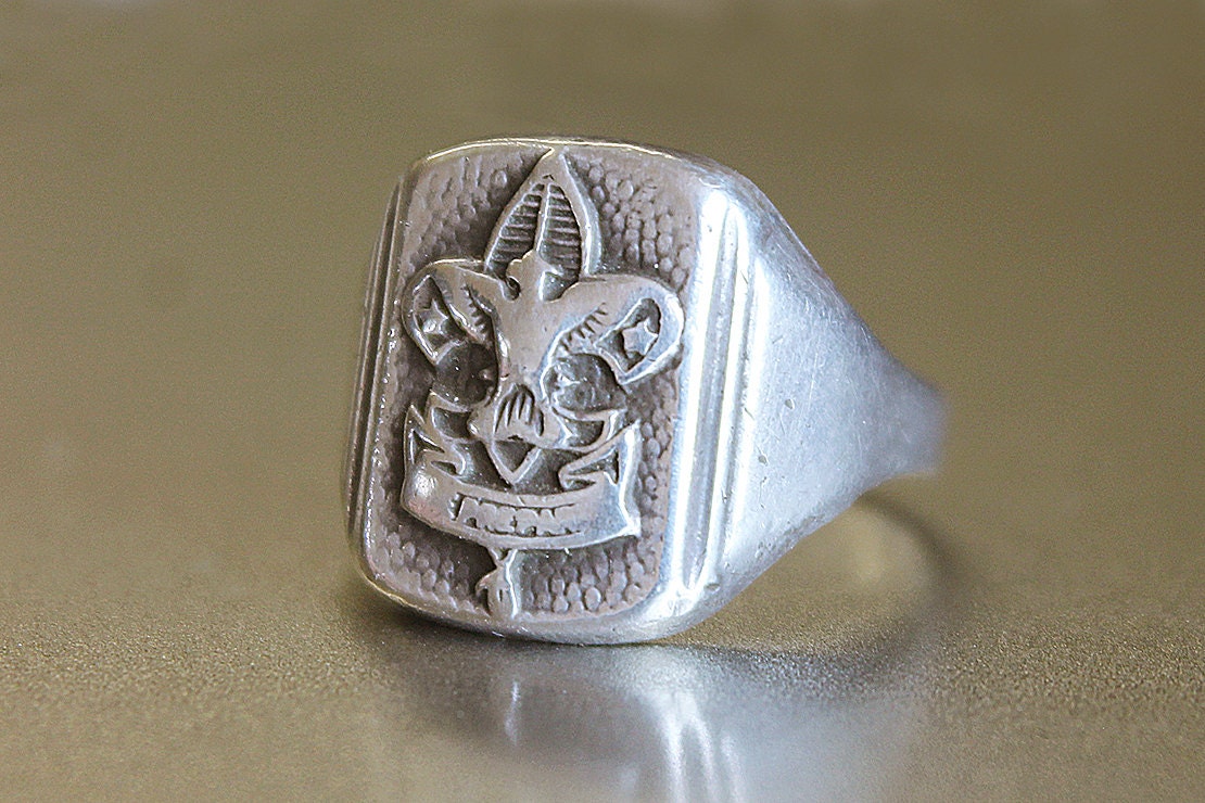 Vintage Sterling Boy Scout Ring sterling silver Boy Scout