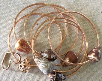 Copper 12gauge Shell Bangle