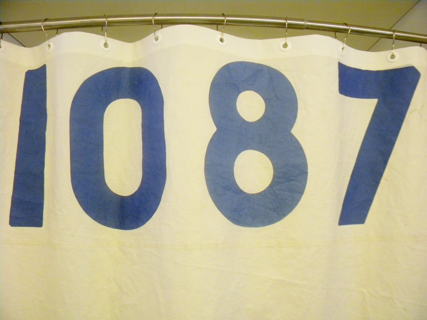 Recycled Sail cloth Shower Curtain One of a kind Recycled