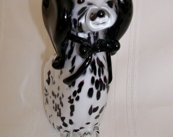 Art Glass Dalmation Figurine Black Ears