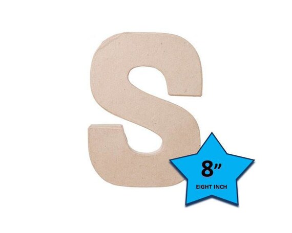 Paper Mache Cardboard Letters 8 Inch - Letter S - Paper Craft Party Decor Supplies Il_570xn