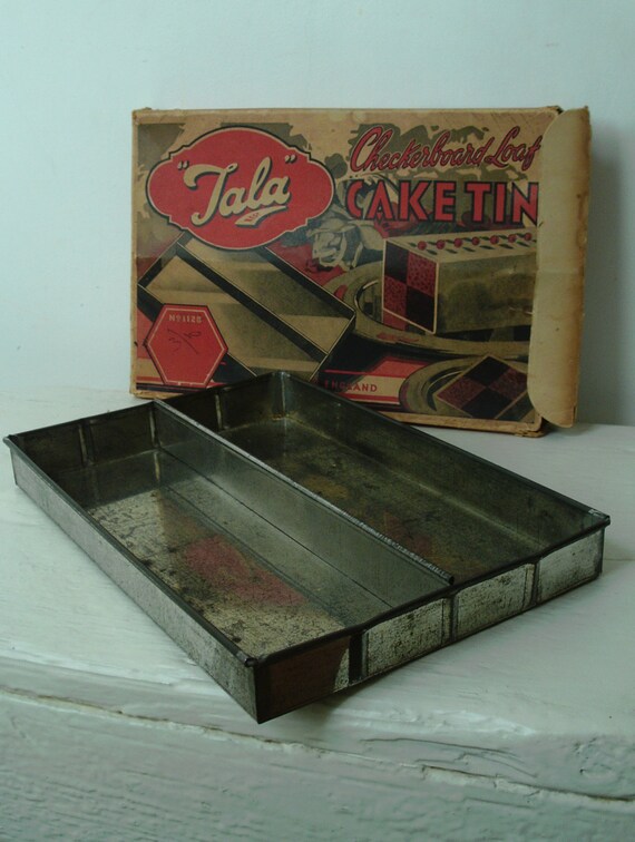 Vintage boxed Tala Checkerboard Loaf / Battenburg cake tin.