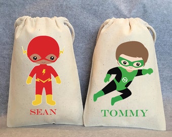 9 - Superhero party, Superhero Birthday, Superhero favors, Batman Party, Superman, Robin, Superhero Party Favor Bags, Superheroes, 4"x6"