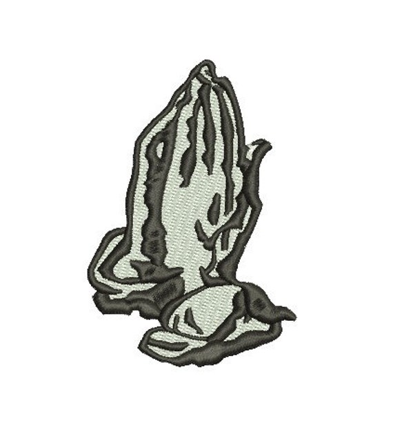 Praying hands embroidery design