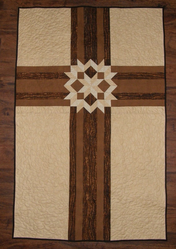 Art Quilt Religious Quilted Wall Hanging Cross Quilted