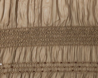 Brown Chiffon Stretch Sequin Fabric